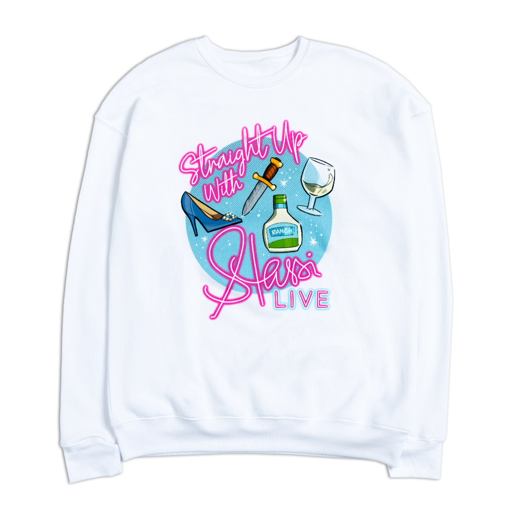 Straight Up With Stassi Live White Crewneck 